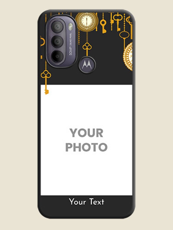 Custom Decorative Design with Text on Space Black Custom Soft Matte Back Cover - Moto G31 - alternate view