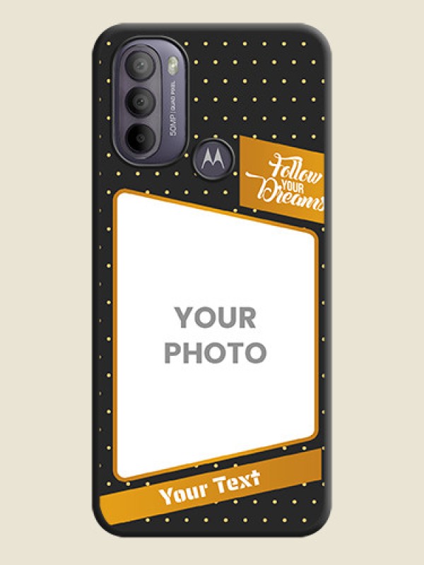Custom Follow Your Dreams with White Dots on Space Black Custom Soft Matte Phone Cases - Moto G31 - alternate view