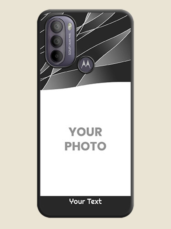 Custom Mixed Wave Lines on Photo on Space Black Soft Matte Mobile Cover - Moto G31 - alternate view