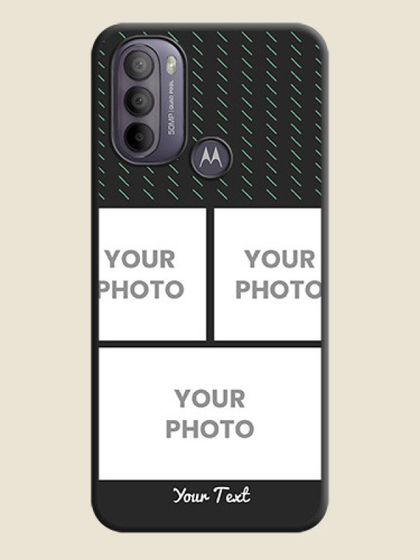 Custom Cross Dotted Pattern with 2 Image Holder  on Personalised Space Black Soft Matte Cases - Moto G31 - alternate view