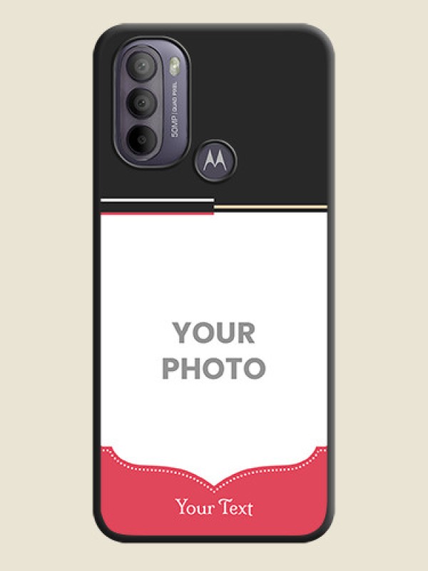 Custom Classic Plain Design with Name on Photo on Space Black Soft Matte Phone Cover - Moto G31 - alternate view