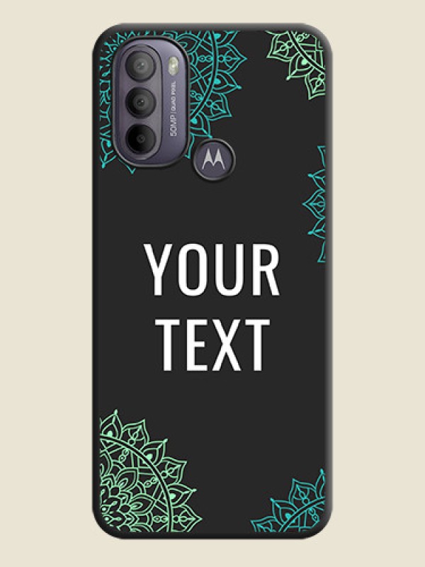Custom Your Name with Floral Design on Space Black Custom Soft Matte Back Cover - Moto G31 - alternate view