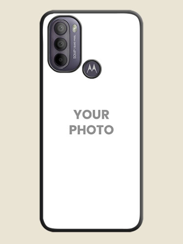 Custom Full Single Pic Upload On Space Black Personalized Soft Matte Phone Covers -Motorola Moto G31 - alternate view