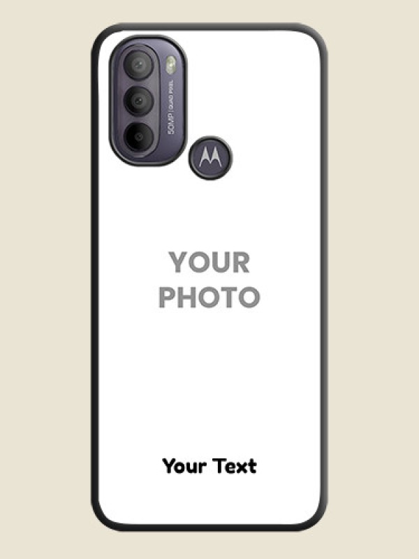 Custom Full Single Pic Upload With Text On Space Black Personalized Soft Matte Phone Covers -Motorola Moto G31 - alternate view