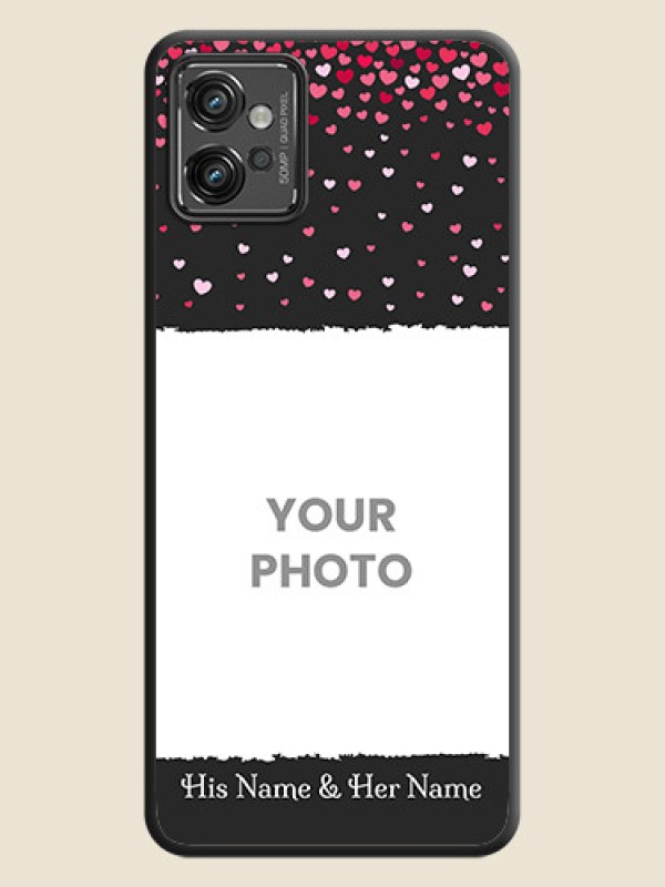 Custom Fall in Love with Your Partner  on Photo on Space Black Soft Matte Phone Cover - Motorola Moto G32 - alternate view