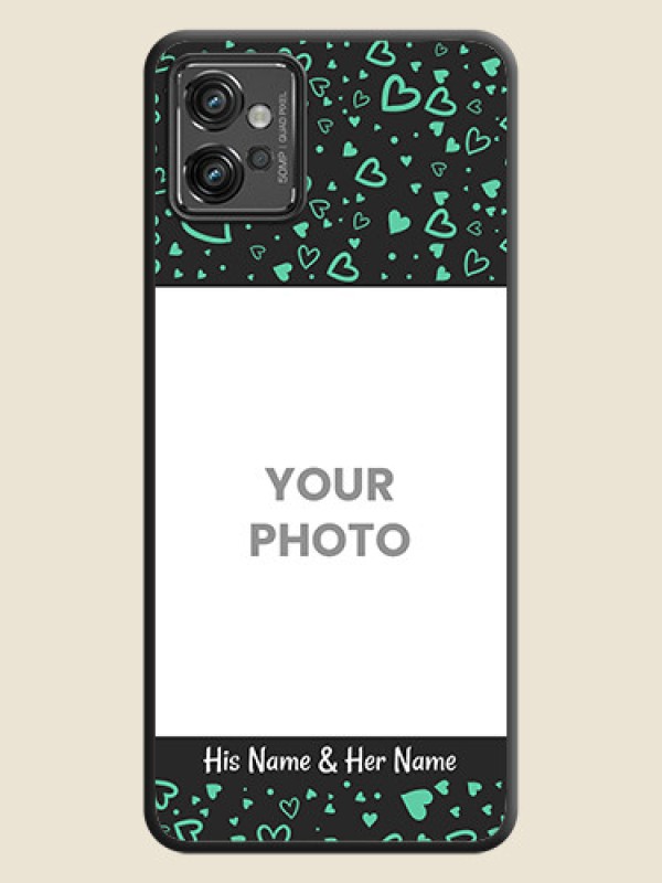 Custom Sea Green Indefinite Love Pattern on Photo on Space Black Soft Matte Mobile Cover - Motorola Moto G32 - alternate view