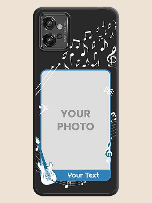Custom Musical Theme Design with Text on Photo on Space Black Soft Matte Mobile Case - Motorola Moto G32 - alternate view