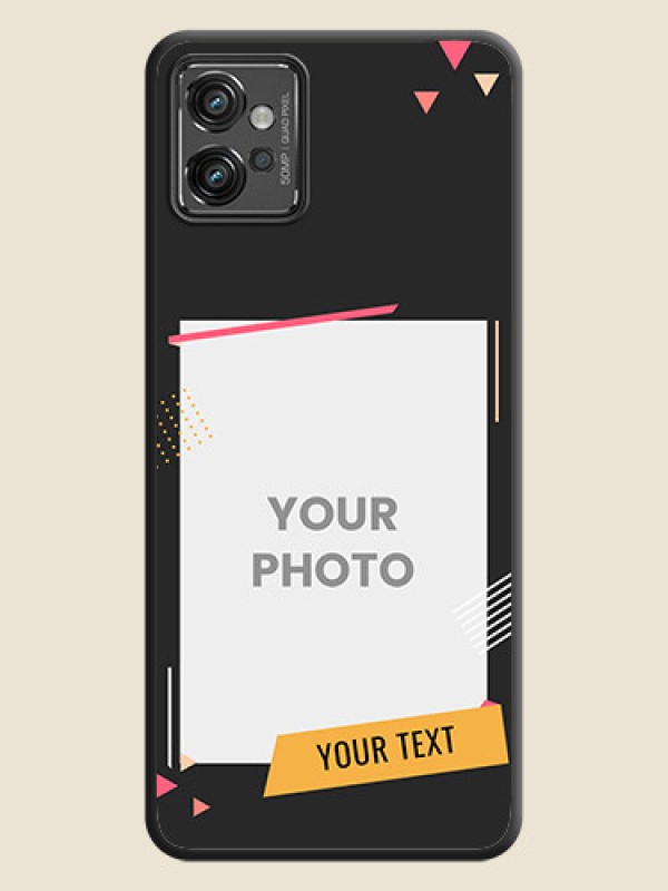 Custom Photo Frame with Triangle Small Dots on Photo on Space Black Soft Matte Back Cover - Motorola Moto G32 - alternate view