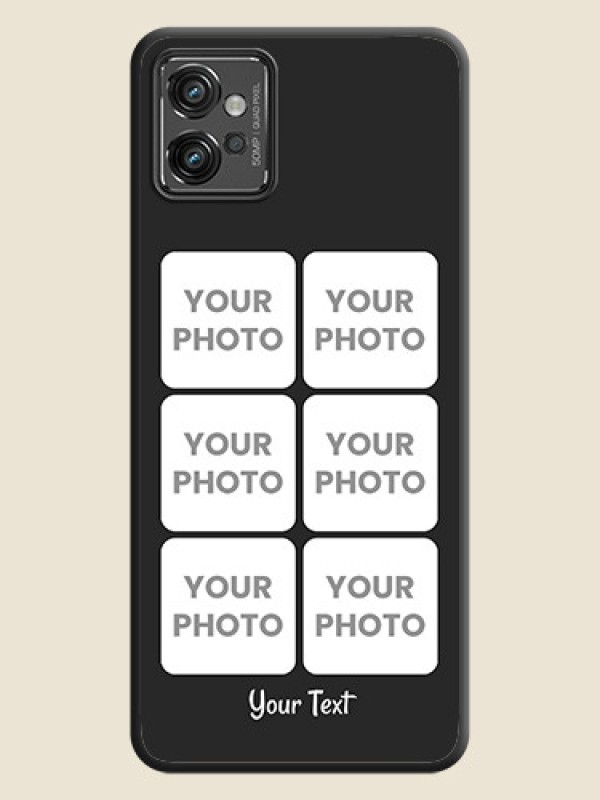Custom Floral Art with 6 Image Holder on Photo on Space Black Soft Matte Mobile Case - Motorola Moto G32 - alternate view