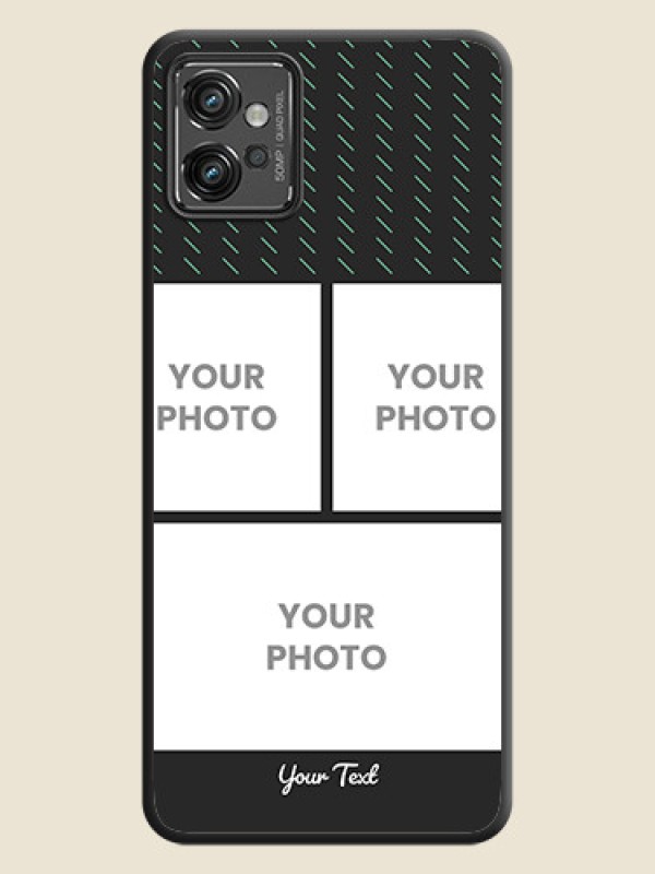 Custom Cross Dotted Pattern with 2 Image Holder  on Personalised Space Black Soft Matte Cases - Motorola Moto G32 - alternate view
