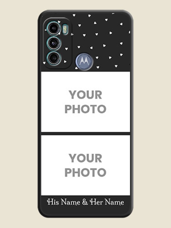 Custom Miniature Love Symbols with Name on Space Black Custom Soft Matte Back Cover - Motorola Moto G40 Fusion - alternate view