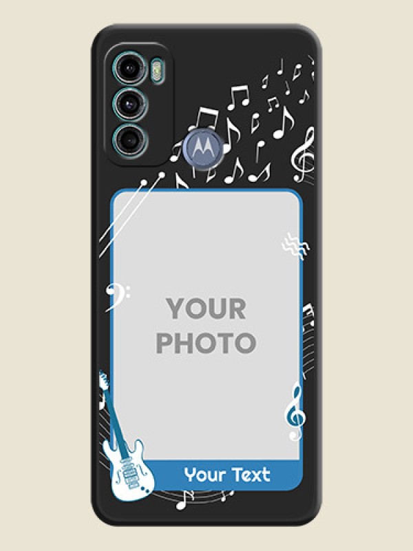 Custom Musical Theme Design with Text on Photo on Space Black Soft Matte Mobile Case - Motorola Moto G40 Fusion - alternate view