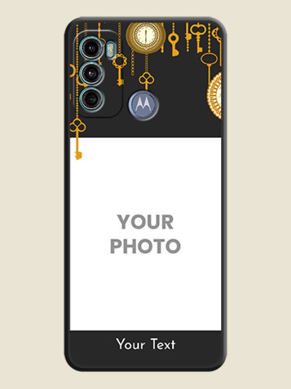 Custom Decorative Design with Text on Space Black Custom Soft Matte Back Cover - Motorola Moto G40 Fusion - alternate view