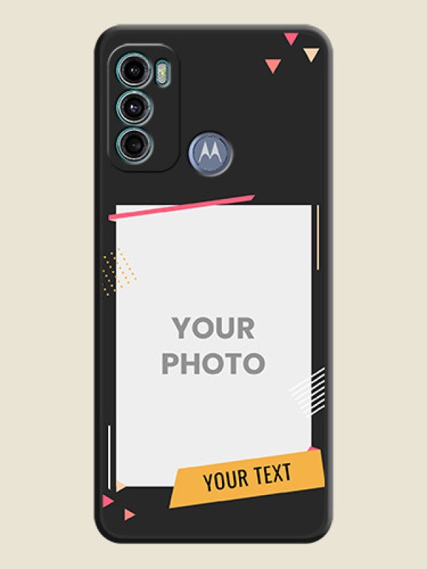 Custom Photo Frame with Triangle Small Dots on Photo on Space Black Soft Matte Back Cover - Motorola Moto G40 Fusion - alternate view