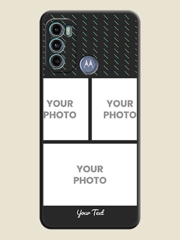 Custom Cross Dotted Pattern with 2 Image Holder  on Personalised Space Black Soft Matte Cases - Motorola Moto G40 Fusion - alternate view