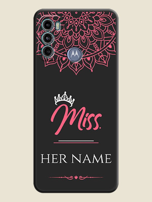Custom Mrs Name with Floral Design on Space Black Personalized Soft Matte Phone Covers - Motorola Moto G40 Fusion - alternate view