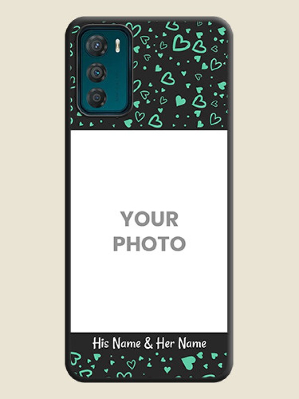 Custom Sea Green Indefinite Love Pattern on Photo on Space Black Soft Matte Mobile Cover - Motorola Moto G42 - alternate view