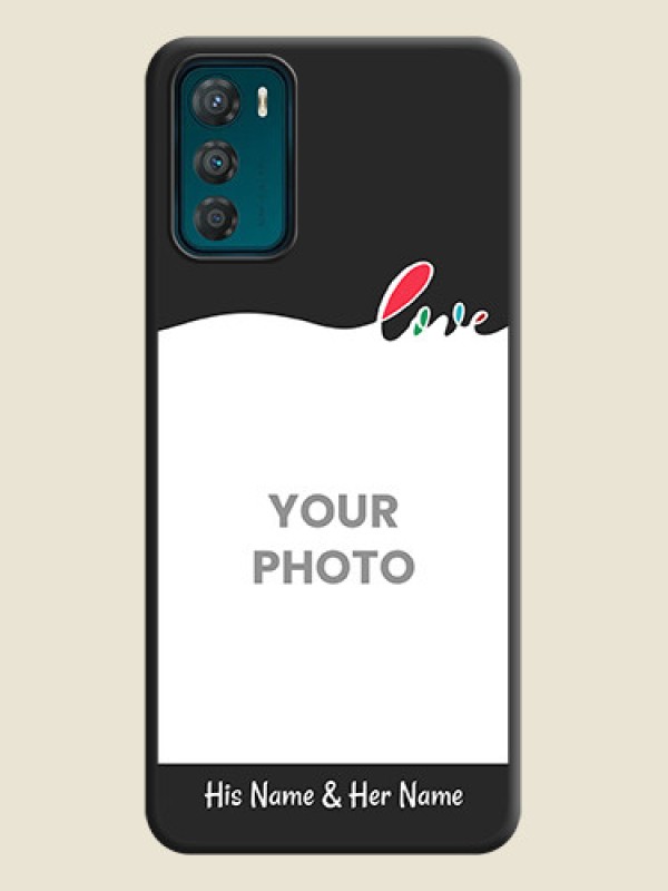 Custom Fall in Love Pattern with Picture on Photo on Space Black Soft Matte Mobile Case - Motorola Moto G42 - alternate view