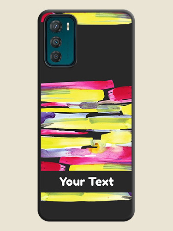Custom Brush Coloured on Space Black Personalized Soft Matte Phone Covers - Motorola Moto G42 - alternate view