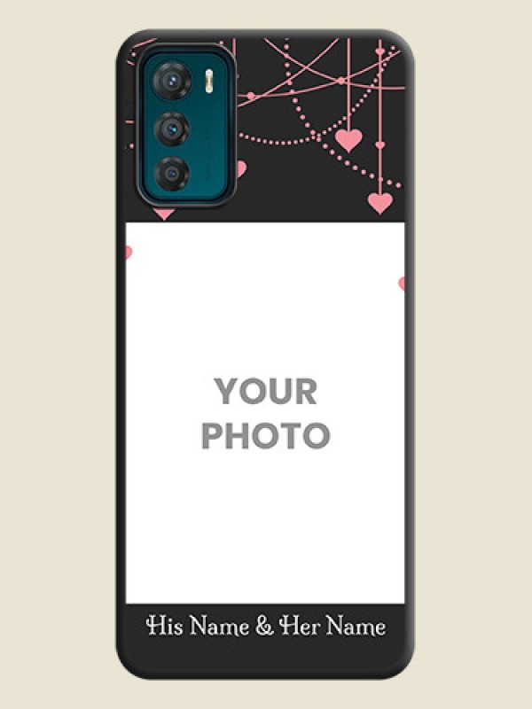 Custom Pink Love Hangings with Text on Space Black Custom Soft Matte Back Cover - Motorola Moto G42 - alternate view