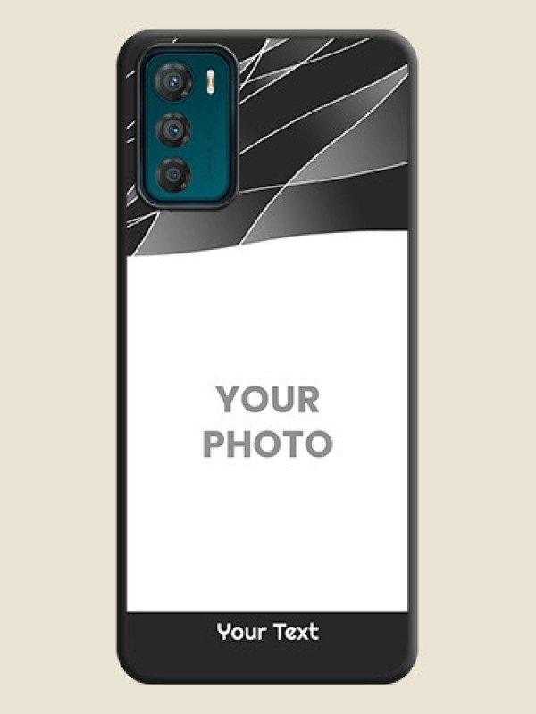 Custom Mixed Wave Lines on Photo on Space Black Soft Matte Mobile Cover - Motorola Moto G42 - alternate view