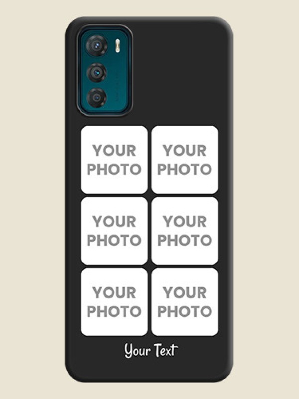 Custom Floral Art with 6 Image Holder on Photo on Space Black Soft Matte Mobile Case - Motorola Moto G42 - alternate view