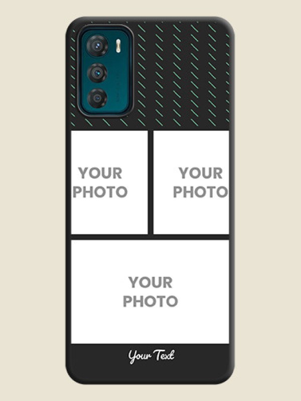 Custom Cross Dotted Pattern with 2 Image Holder  on Personalised Space Black Soft Matte Cases - Motorola Moto G42 - alternate view