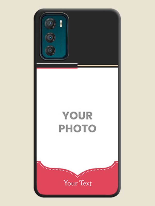Custom Classic Plain Design with Name on Photo on Space Black Soft Matte Phone Cover - Motorola Moto G42 - alternate view