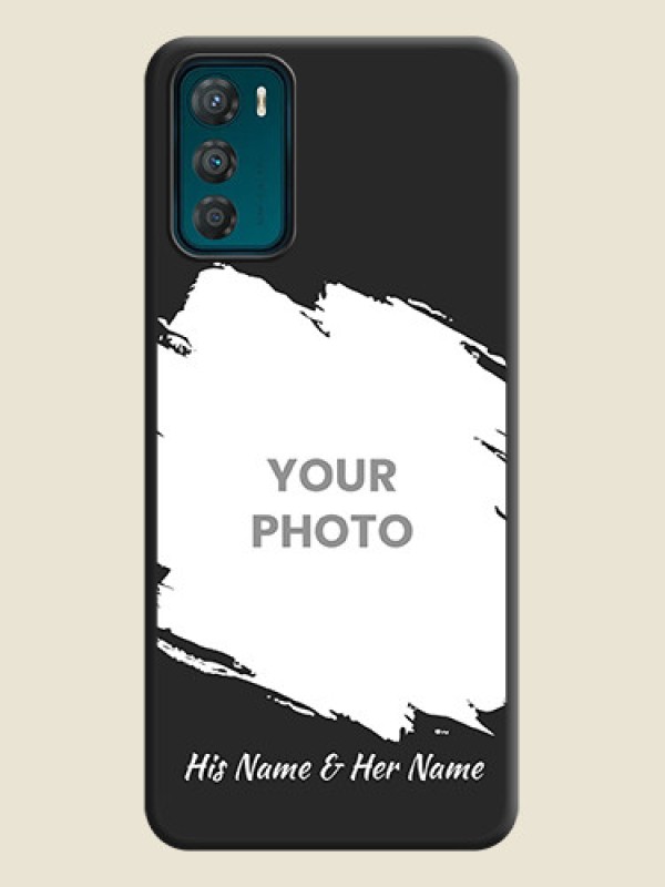 Custom Grunge Brush Strokes on Photo on Space Black Soft Matte Back Cover - Motorola Moto G42 - alternate view