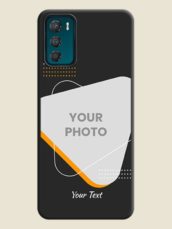 Custom Yellow Triangle on Photo on Space Black Soft Matte Phone Cover - Motorola Moto G42 - alternate view