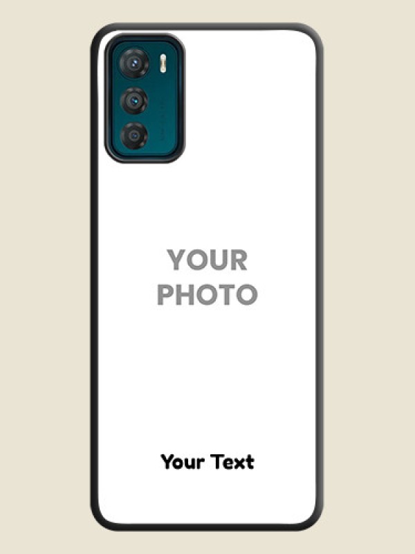 Custom Full Single Pic Upload With Text On Space Black Personalized Soft Matte Phone Covers -Motorola Moto G42 - alternate view