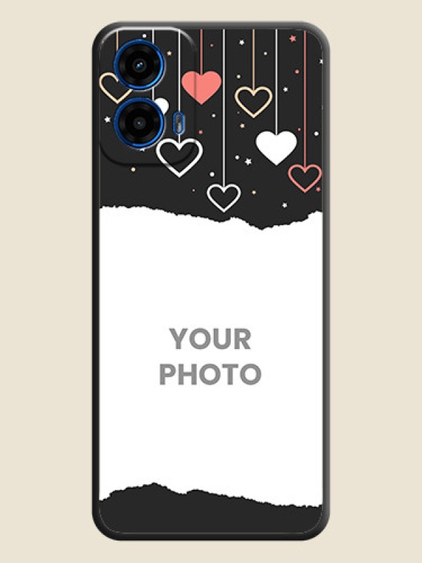 Custom Love Hangings with Splash Wave Picture On Space Black Custom Soft Matte Mobile Back Cover - Motorola Moto G45 5G - alternate view