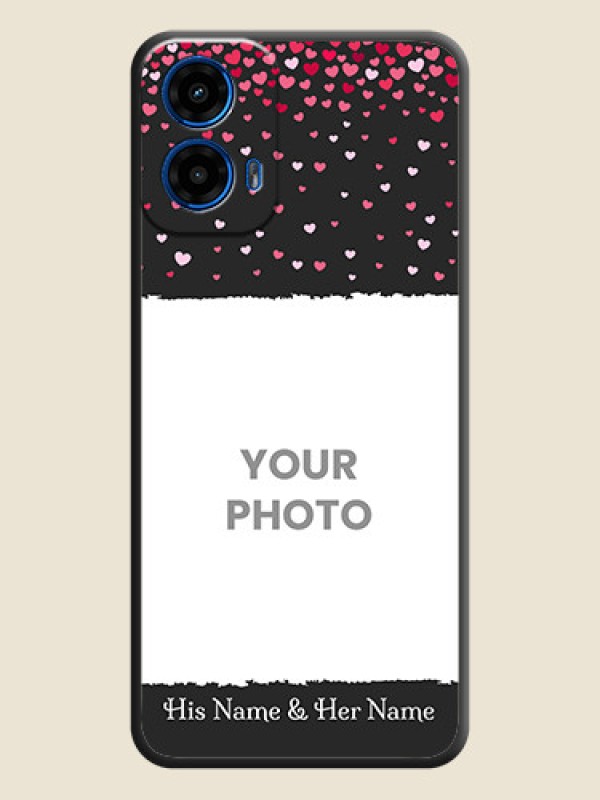 Custom Fall in Love with Your Partner on Photo On Space Black Custom Soft Matte Mobile Back Cover - Motorola Moto G45 5G - alternate view