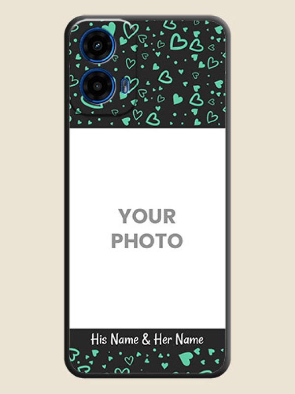 Custom Sea Green Indefinite Love Pattern on Photo On Space Black Custom Soft Matte Mobile Back Cover - Motorola Moto G45 5G - alternate view