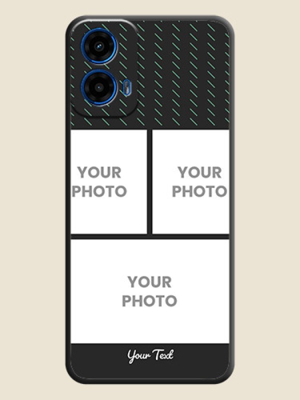 Custom Cross Dotted Pattern with 2 Image Holder On Space Black Custom Soft Matte Mobile Back Cover - Motorola Moto G45 5G - alternate view