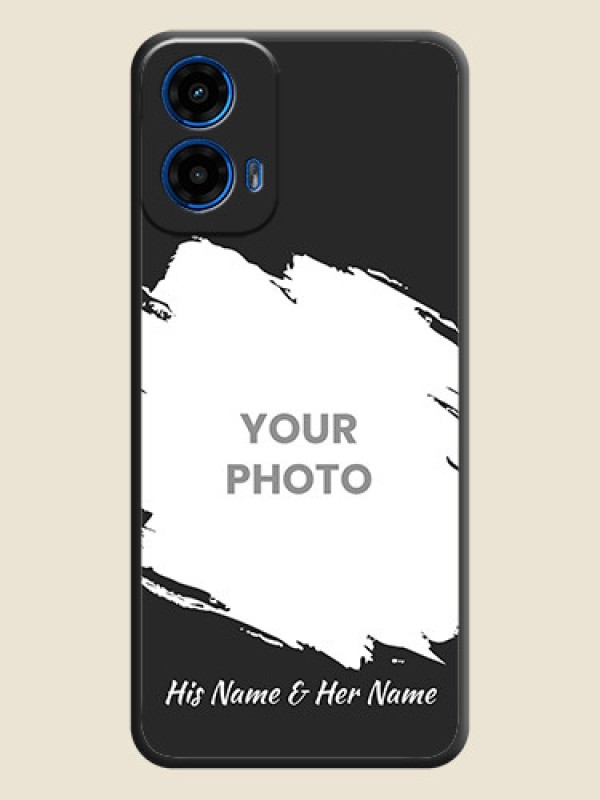 Custom Grunge Brush Strokes on Photo On Space Black Custom Soft Matte Mobile Back Cover - Motorola Moto G45 5G - alternate view