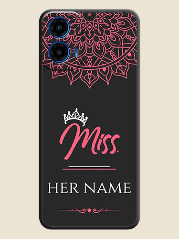 Custom Mrs Name with Floral Design On Space Black Custom Soft Matte Mobile Back Cover - Motorola Moto G45 5G - alternate view
