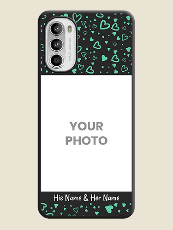 Custom Sea Green Indefinite Love Pattern on Photo on Space Black Soft Matte Mobile Cover - Moto G52 - alternate view