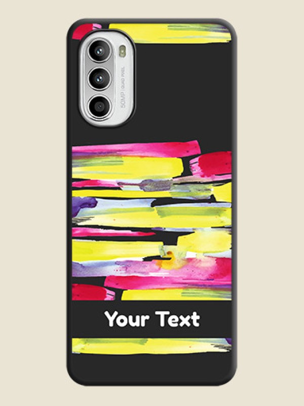 Custom Brush Coloured on Space Black Personalized Soft Matte Phone Covers - Moto G52 - alternate view