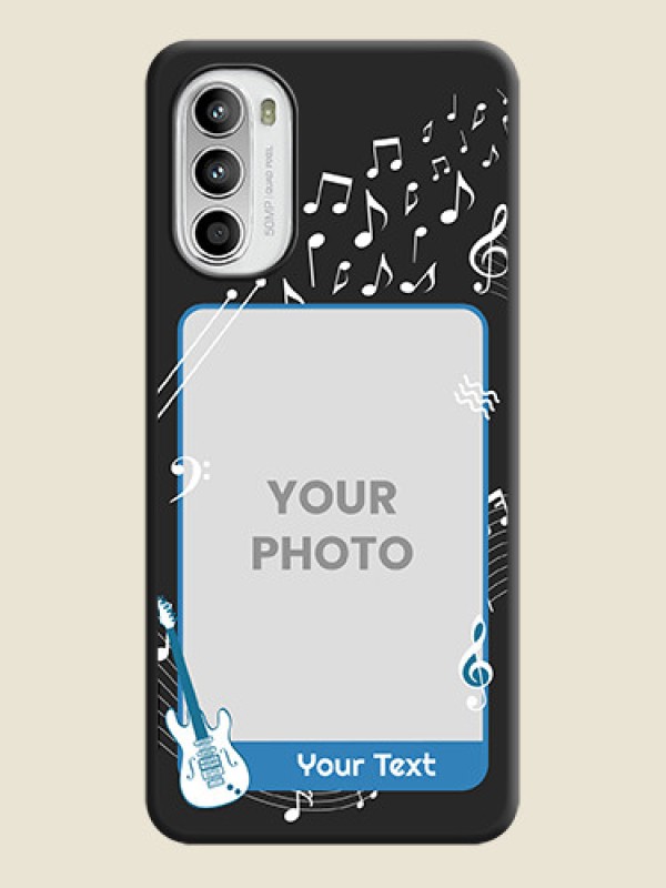 Custom Musical Theme Design with Text on Photo on Space Black Soft Matte Mobile Case - Moto G52 - alternate view