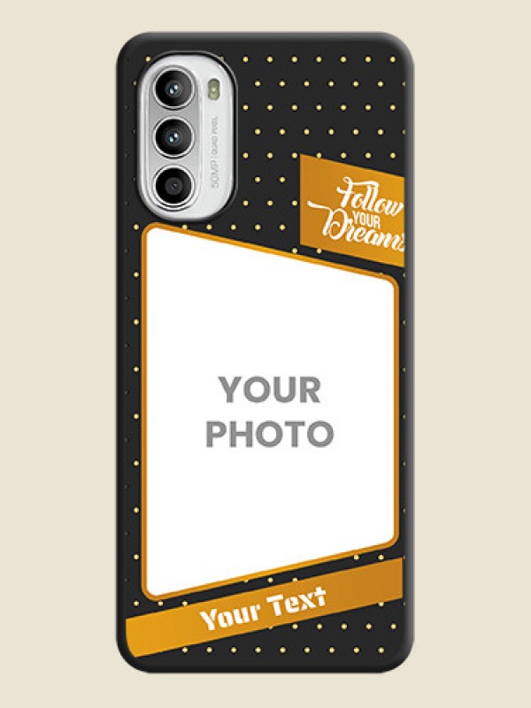 Custom Follow Your Dreams with White Dots on Space Black Custom Soft Matte Phone Cases - Moto G52 - alternate view