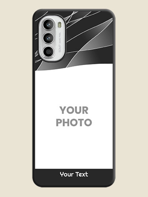 Custom Mixed Wave Lines on Photo on Space Black Soft Matte Mobile Cover - Moto G52 - alternate view