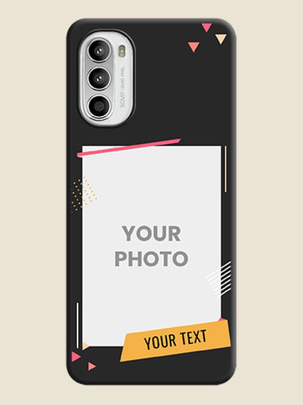 Custom Photo Frame with Triangle Small Dots on Photo on Space Black Soft Matte Back Cover - Moto G52 - alternate view