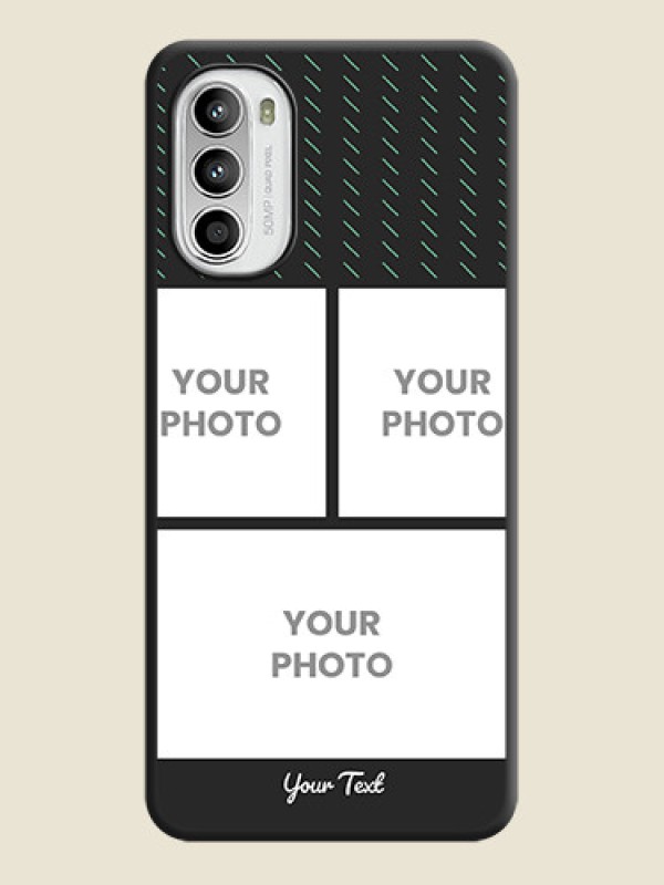 Custom Cross Dotted Pattern with 2 Image Holder  on Personalised Space Black Soft Matte Cases - Moto G52 - alternate view