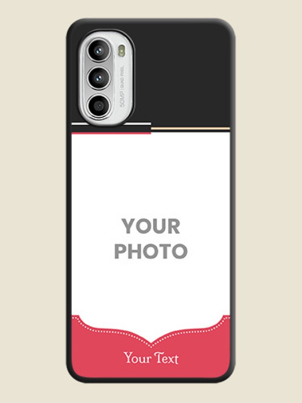 Custom Classic Plain Design with Name on Photo on Space Black Soft Matte Phone Cover - Moto G52 - alternate view