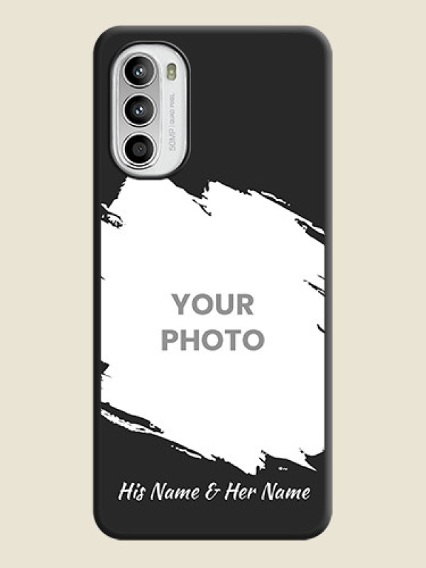 Custom Grunge Brush Strokes on Photo on Space Black Soft Matte Back Cover - Moto G52 - alternate view