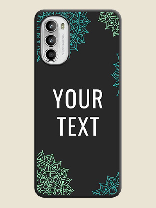 Custom Your Name with Floral Design on Space Black Custom Soft Matte Back Cover - Moto G52 - alternate view