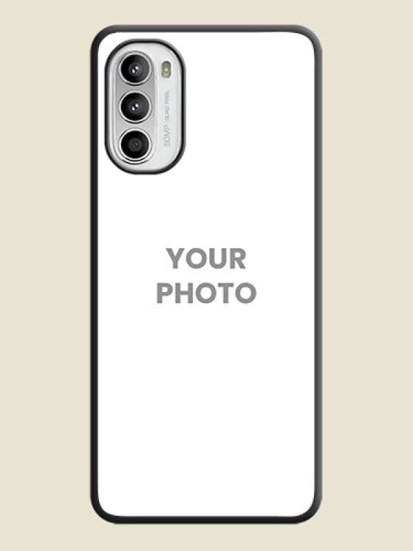 Custom Full Single Pic Upload On Space Black Personalized Soft Matte Phone Covers -Motorola Moto G52 - alternate view
