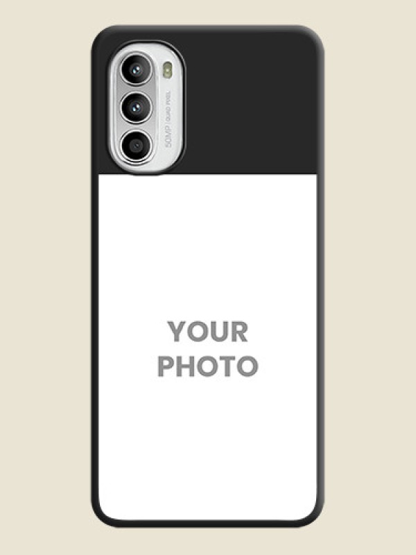 Custom Image Upload With Space Black Color On Custom Soft Matte Mobile Back Cover - Motorola Moto G52 - alternate view