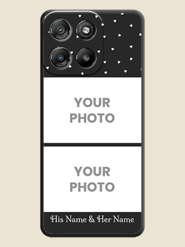 Custom Miniature Love Symbols with Name On Space Black Custom Soft Matte Mobile Back Cover - Motorola Moto G57 Power - alternate view